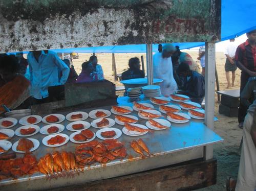 Make shift fish stall at Mandarmani Beach