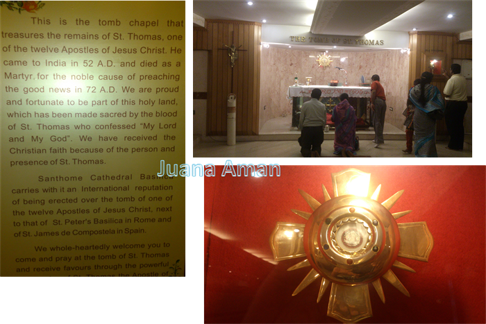 Inside the chapel at St.Thome - Tomb & Relic of the apostle