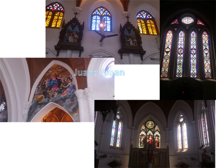 Stained glass murals in St. Thome Cathedral