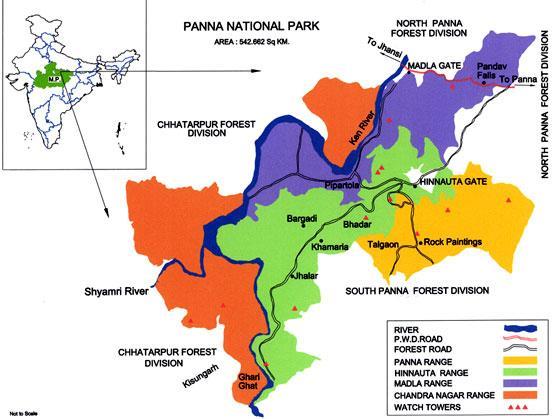 Map of Panna Tiger Reserve