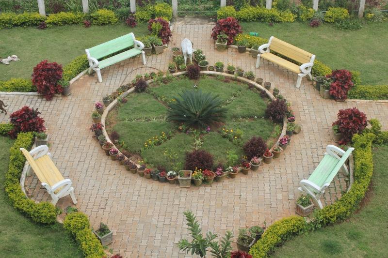 A close view of the garden on the back of the restaurant
