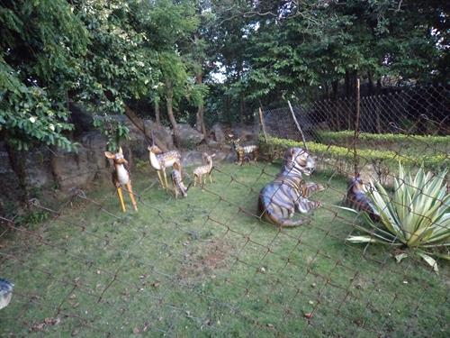 sculptures in garden