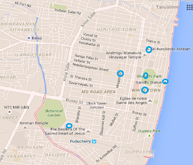 Handy Map of Puducherry