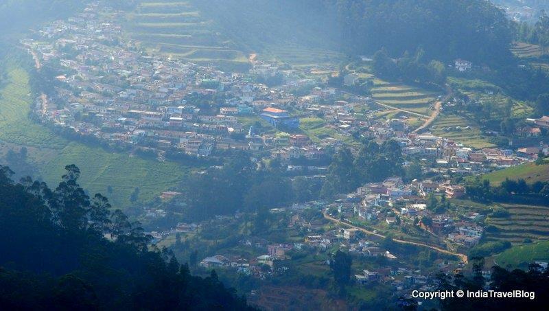 An aerial view of Ooty