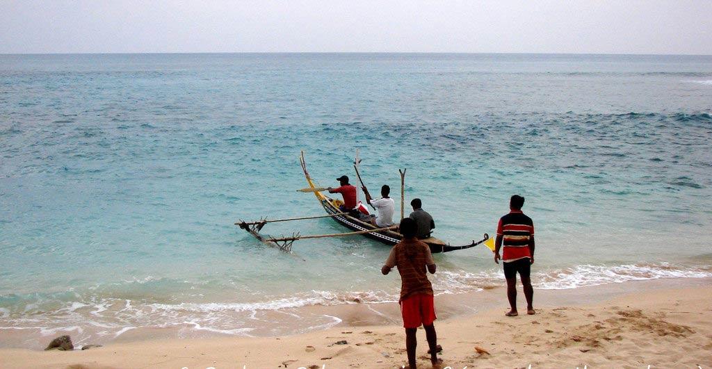 Nicobarese Tribals going for fishing