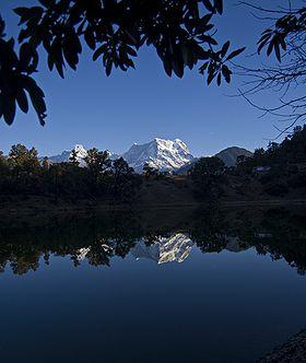 Reflection of the Himalayan Peak in the Deorital 