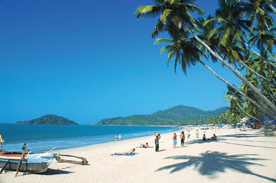 The view of the Palolem Beach in Goa