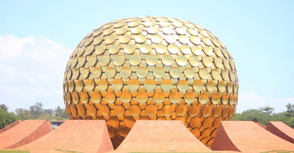 Beautiful view of Matrimandir Pondicherry